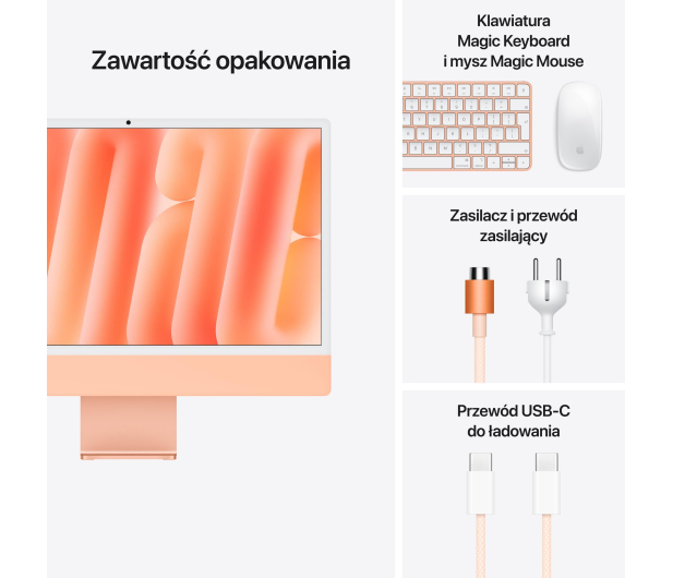 Apple iMac 24 M4/24GB/1TB/MacOS Retina 4,5K Pomarańczowy 8R GPU - 1570312 - zdjęcie 9